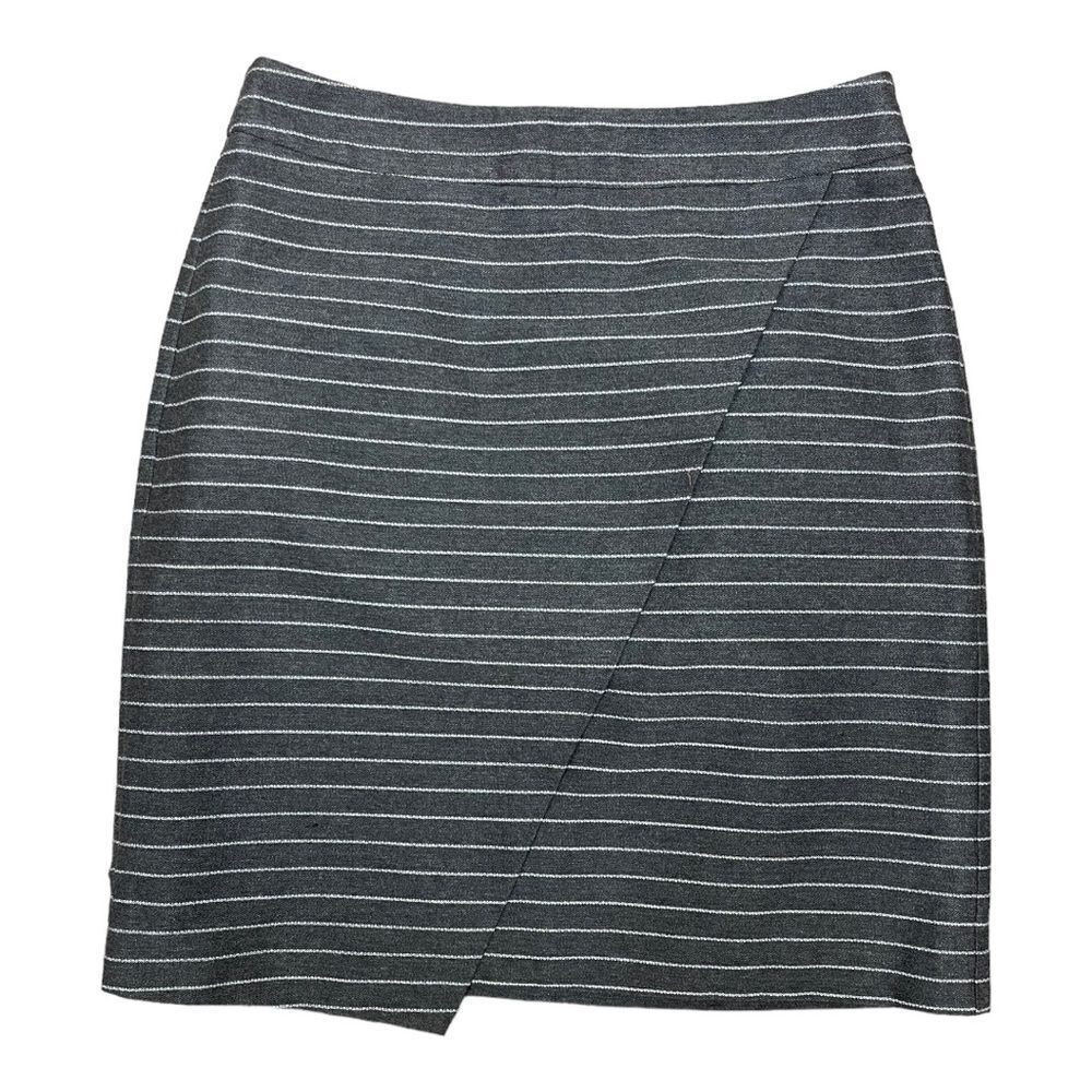 LOFT Size 00P Gray Pinstripe Skirt Office Workwear Corporate Girlie Preppy EUC